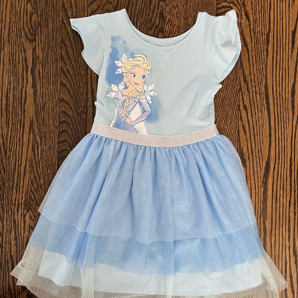 Elsa Light Blue Princess Dress with Glitter Tulle Skirt
